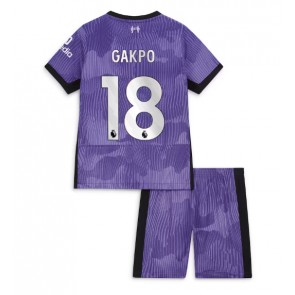 Maillot de foot Liverpool Cody Gakpo #18 Troisième enfant 2023-24 Manches Courte (+ pantalon court)